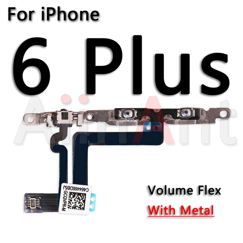Aiinant original power flex til iphone 6 6s 7 8 plus 5 5s se mute & volume power-knapper nøgleafbryder flex kabel reparationsdele: Volumen-til 6 plus