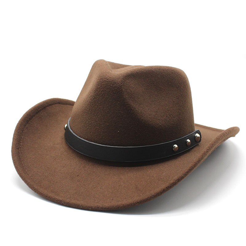 Punk estilo ala vaquera vaquero del Oeste se Jazz tapa CABALLERO DAMA Sombrero Hombre Cap: Brown