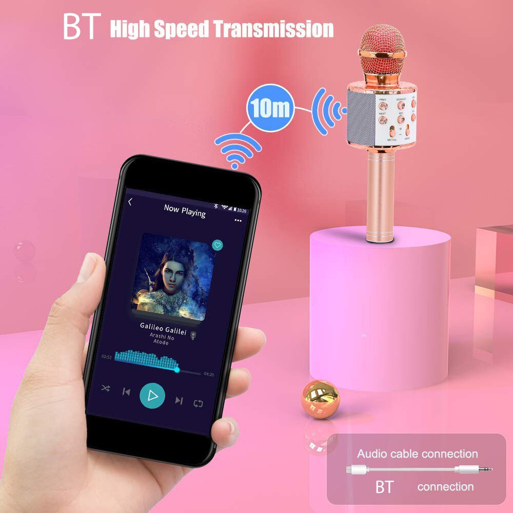 WS858 microfono Bluetooth senza fili per microfono portatile per uso domestico con microfono portatile per uso domestico