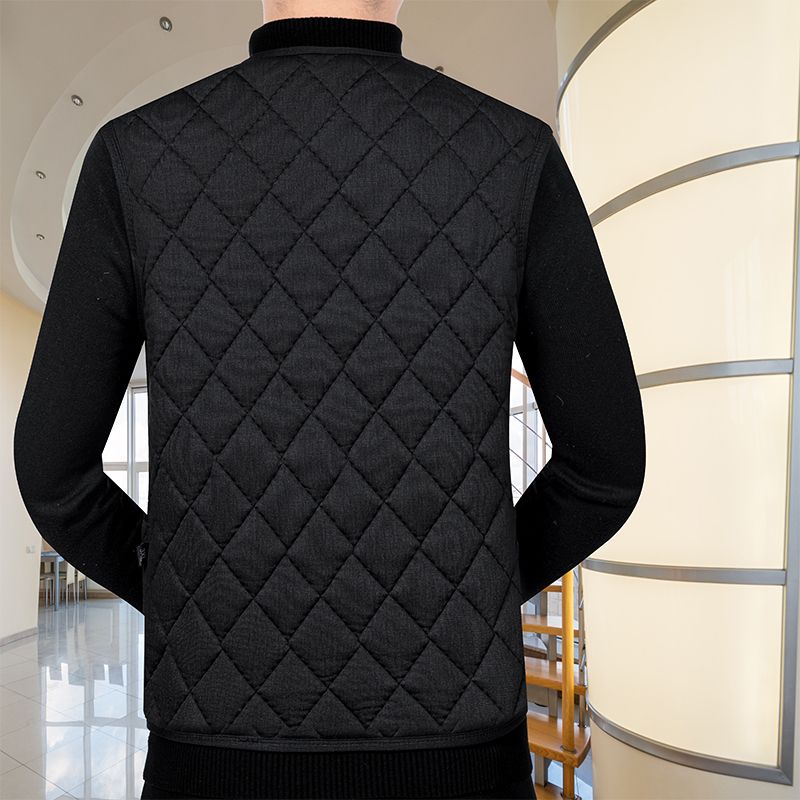 Otoño Invierno hombres espesar lana abrigos de algodón cálidos chalecos ropa de calle Casual ropa masculina chaquetas a cuadros sin mangas delgadas