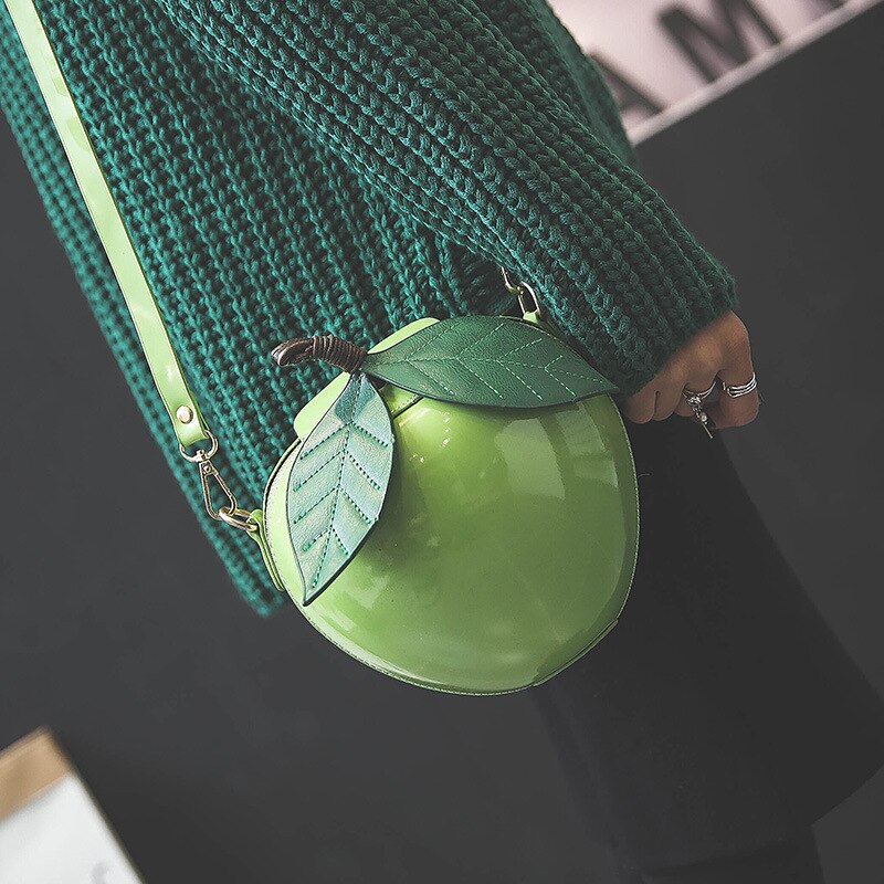 TekiEssica Cute Apple Shaped Bag Cute Funny Women Evening Bag Party Wedding Clutch Purses Chain Shoulder Bag for Birthday: Green