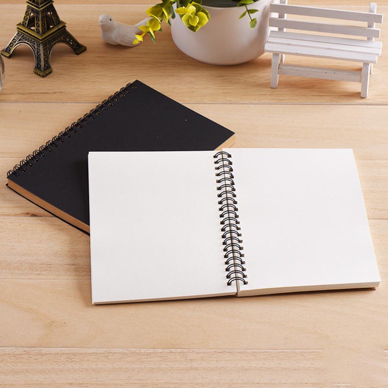 Sketchbook Diary for Drawing Painting Graffiti Soft Cover Black Paper Sketch Book Memo Pad Notebook Office School Supplie