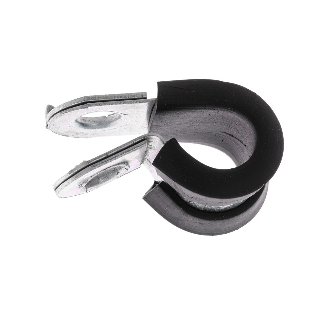 10Pcs 3/8'' (10mm) Cable Clamp, Rubber Cushioned Insulated Clamps, Stainless Steel Wire Clamps