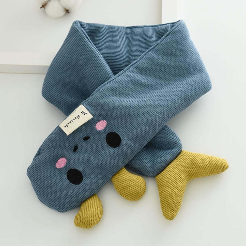 Écharpe d'hiver pour enfants, châle épais à col, garde au , pour garçons et filles, ZZ-355: Blue