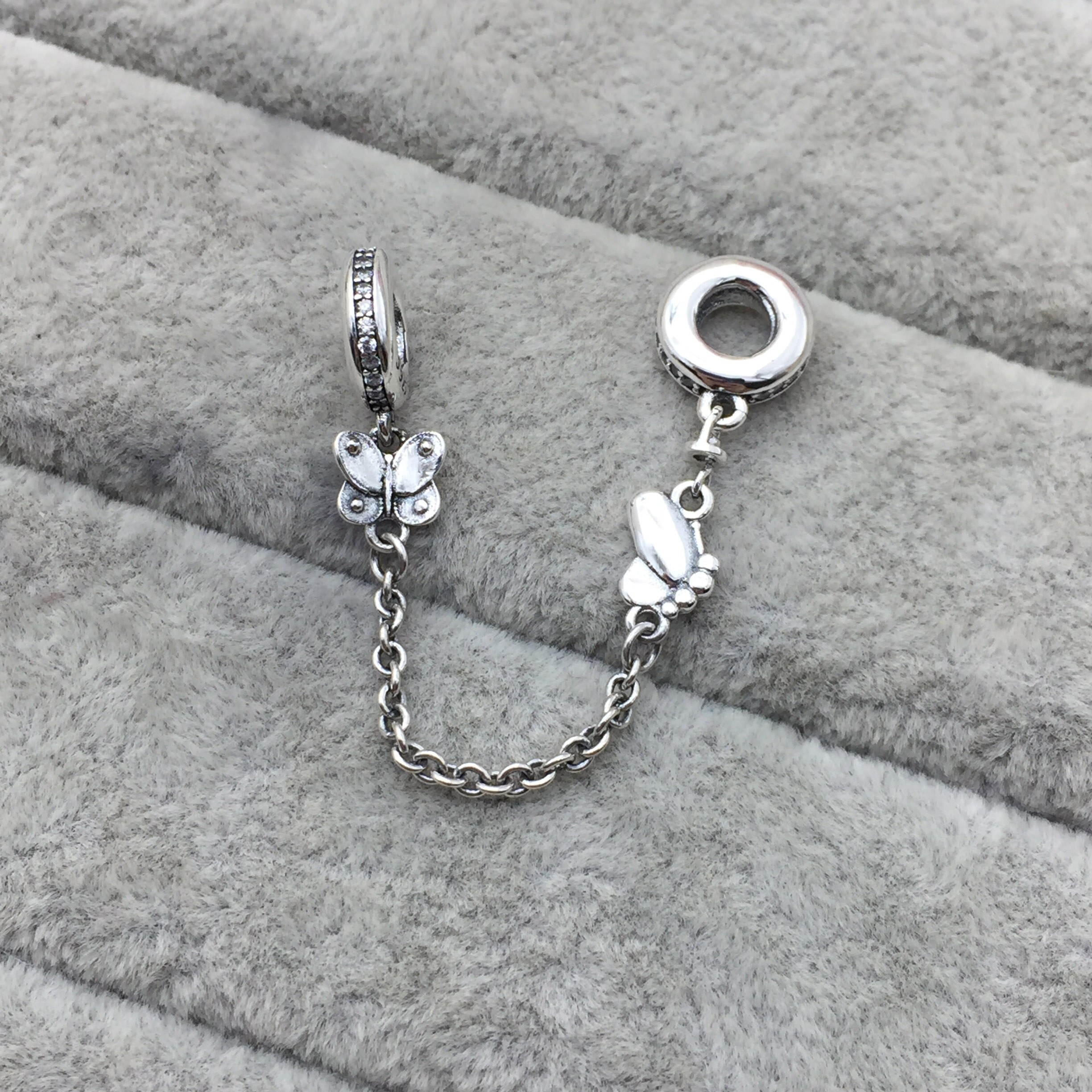 100% 925 en argent sterling classique en forme de coeur château dames bracelet à breloques bricolage accessoires chaîne de sécurité entier: 5030