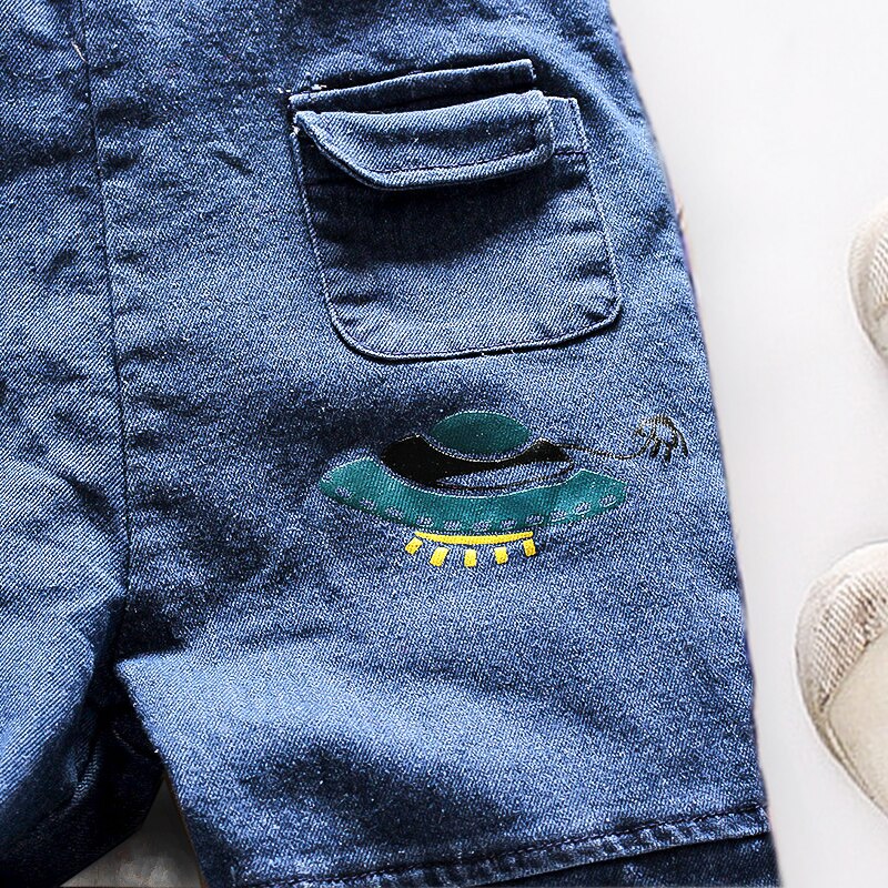 Diimuu Baby Kinderen Jongens Kleding Rompertjes Peuter Kids Overalls Denim Broek Casual Jumpsuits Lange Mouwen Cartoon Broek