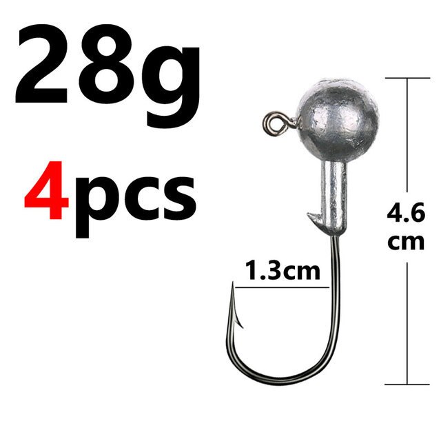 1g 2g 3g 4g 5g 10g 20g 22g 25g 28g Coating High Carbon Stainless Head Hook Jig Bait Fishing Hooks For Soft Lure Fishing: 28g