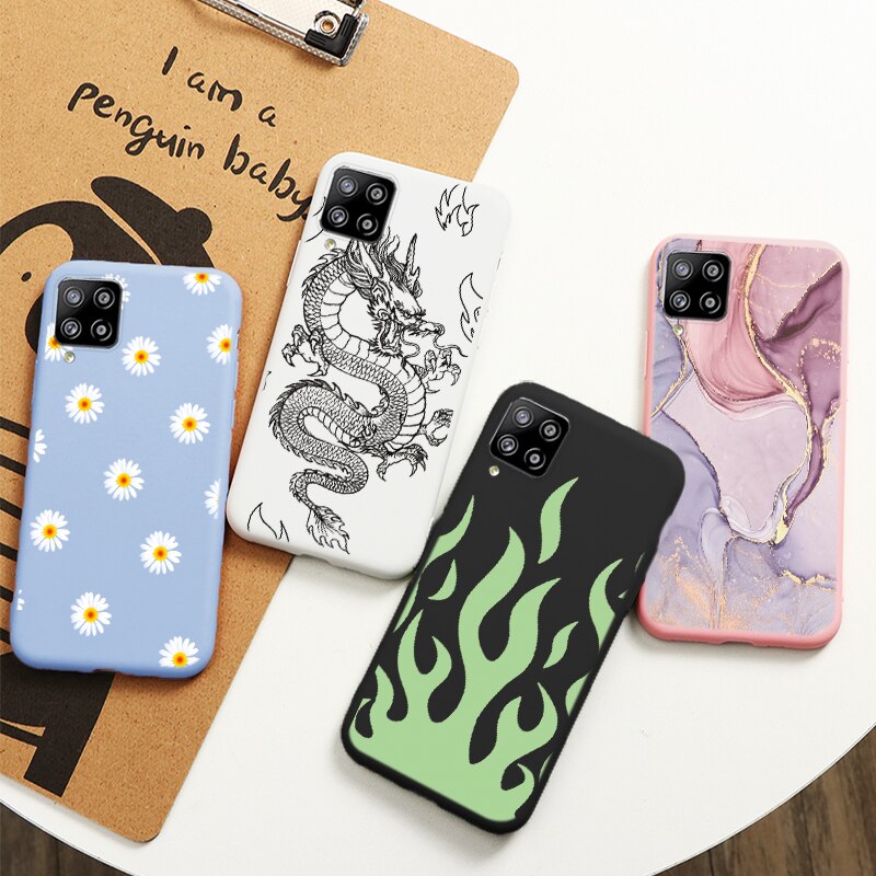 For Samsung Galaxy A42 5G Case 6.6" Soft Silicone Cover Coque For Samsung A 42 a42 Marble Flower Dragon Fundas Phone Cases Shell