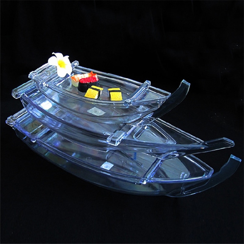 Acrylic sushi boat sashimi ice tray Japanese and Korean cuisine sushi fruit plate seafood sashimi platter tray salmon ice tray