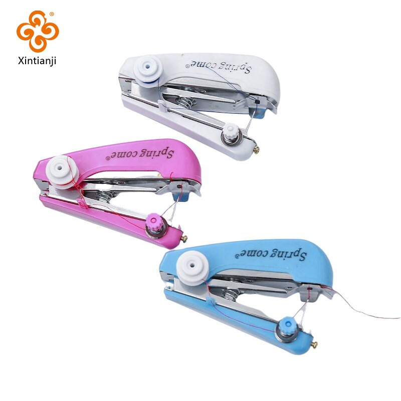 Mini Sewing Machine Small Manual Pocket Sewing Machine Travel Portable Home Tailoring Machine DIY Needlework Sewing Tools TJ4842