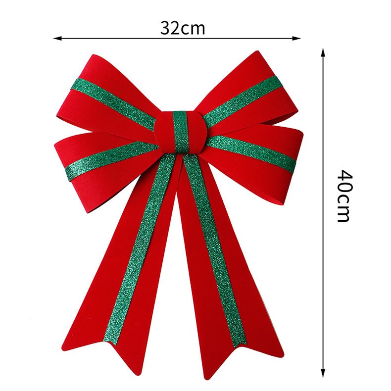 Kerstboomdecoratie accessoires rode grote strik dubbel linnen lint eland gouden kerststrik huisdecoratie strikken voor knutselen: 2