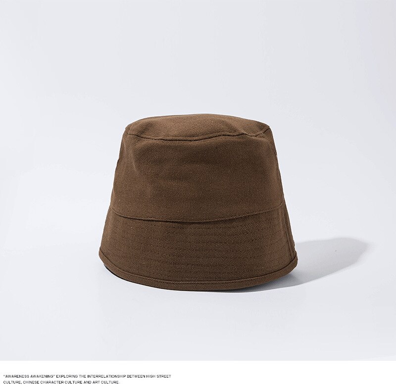 Coton lin femmes fille plaine seau chapeau blanc femme Panama printemps crème solaire casquette de pêche pêcheur bassin chapeau: brown