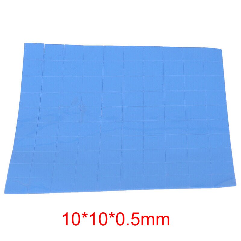 100pcs Thermal Silica Sticker For Laptop CPU Graphics Card Cooling Silicone Gel Pad LED Chip Cooling Heat Dissipation: 10x10x0.5mm