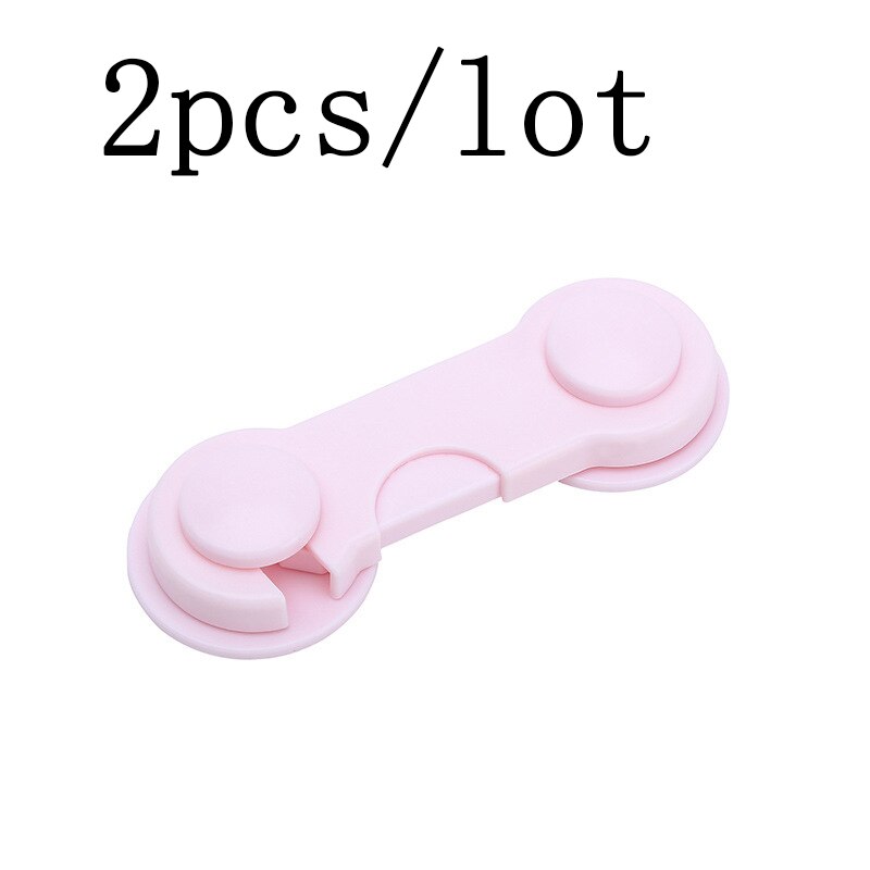 2pcs/10pcs/5pcs/lot baby protection baby safety lock child safety kids Door plastic drawers cabinet Refrigerator Window Closet: 2pcs pink