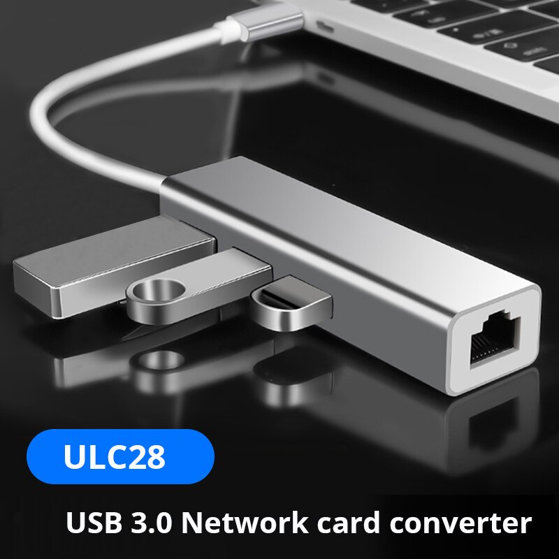 ULC28 – station d'accueil 3 HUB USB type c pour ordinateur portable, adaptateur usbc macbook net RJ45