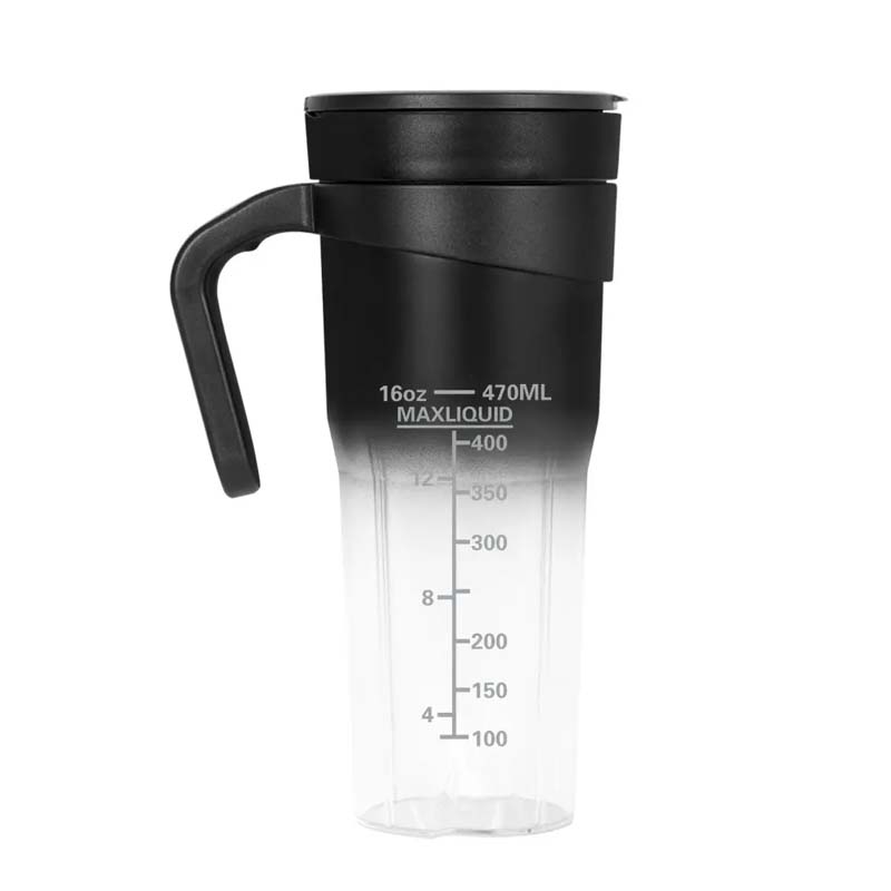 tragbar USB wiederaufladbar Multi-Funktion Mixer Tasse Juicer Pro schüttelt Smoothies 470ML Juicer Flasche mit Stroh: Schwarz