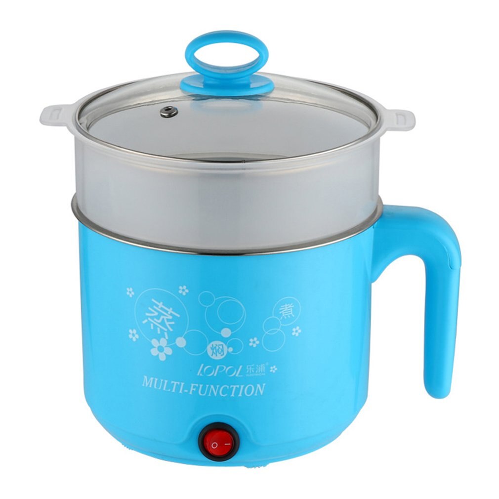 Mignon cuiseur électrique multifonction de 1,8l 450W cuiseur à vapeur en acier inoxydable marmite à nouilles marmites cuiseur à riz œufs cuits à la vapeur marmite à soupe