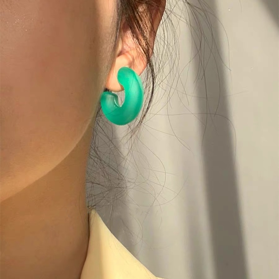 AOMU 2020 nowe koreańskie modne bransoletki dla kobiet nowe przezroczyste akrylowe duże koło bransoletka przyjaźń impreza czar biżuteria