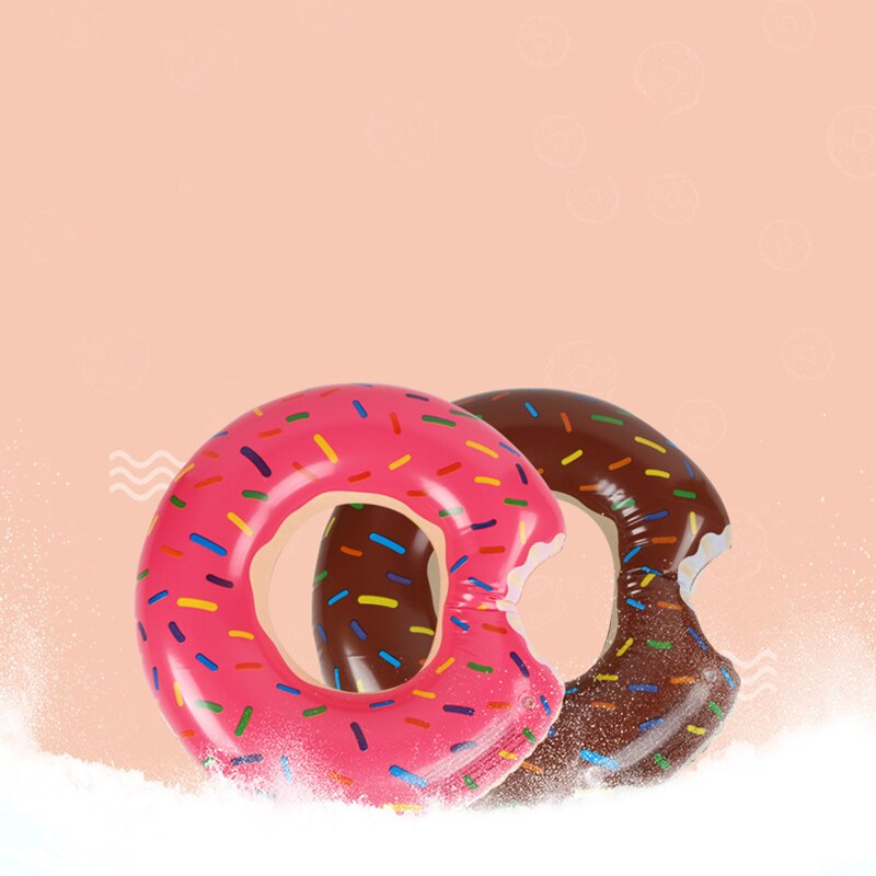 Donut-flotador inflable gigante para piscina, colchón inflable de juguete de agua para verano, en la playa, 60-120