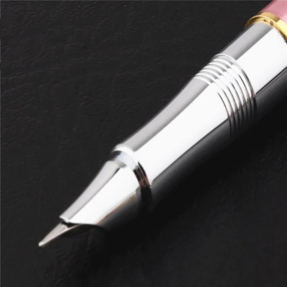 Pluma estilográfica Universal 0,38, plumas de tinta dorada de iridio, recambios estándar para Escribir caligrafía, muchos artículos de papelería, 5 uds.