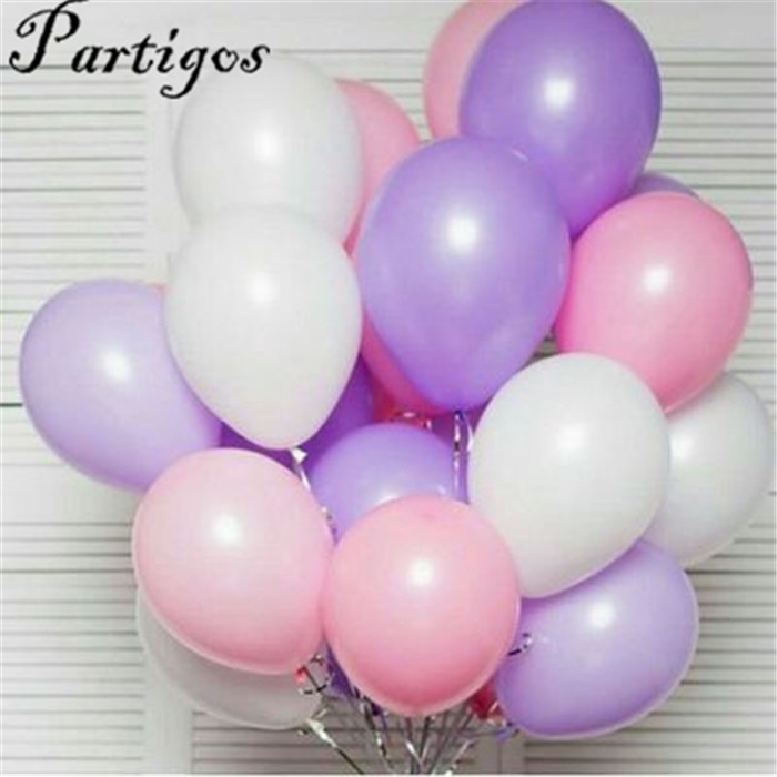 18 stks/partij 3 kleur 10 inch 2.2g roze wit paars Latex ballonnen bruiloft verjaardag party decor opblaasbare lucht bal supply