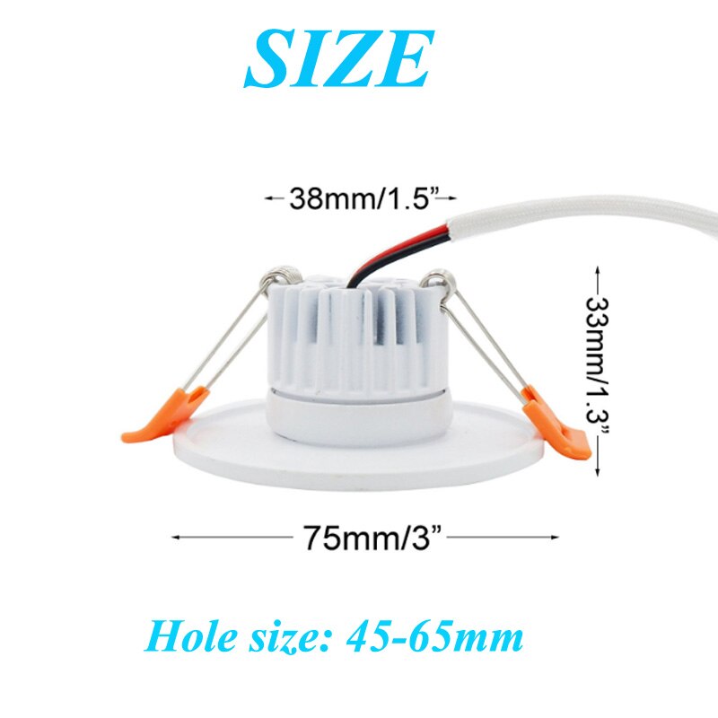 Ronde Vierkante Dimbare Led Downlight Licht Cob Plafond Spot Light 3 W 5 W Plafond Inbouw Binnenverlichting AC110V 220V