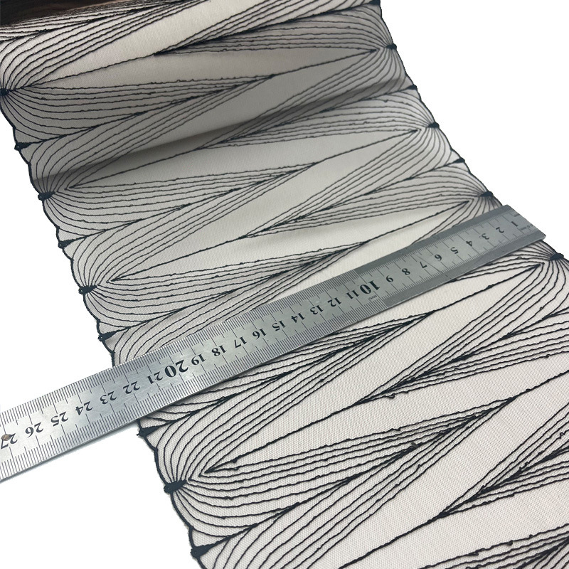 1 jard tiulu haftowane koronkowe wykończenia DIY biustonosz sukienka szycie tkanin wysokiej jakości tiulowa siatka wykończenia tkaniny robić rzemiosła akcesoria bieliźniane: czarny