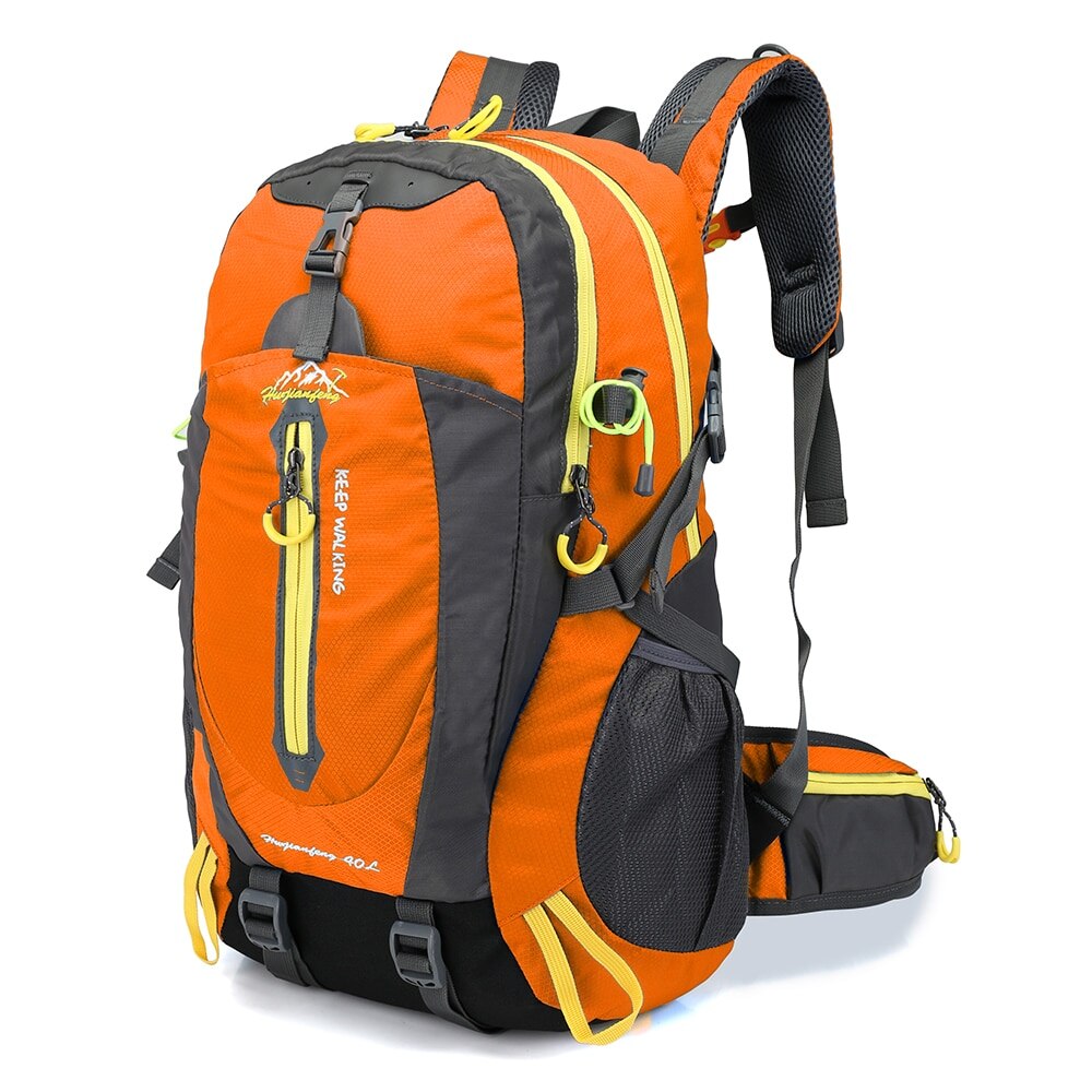 40l udendørs rygsæk campingtaske vandtæt laptop daypack trekking klatre rygsække til mænd kvinder vandreture rygsække sportstaske: Orange
