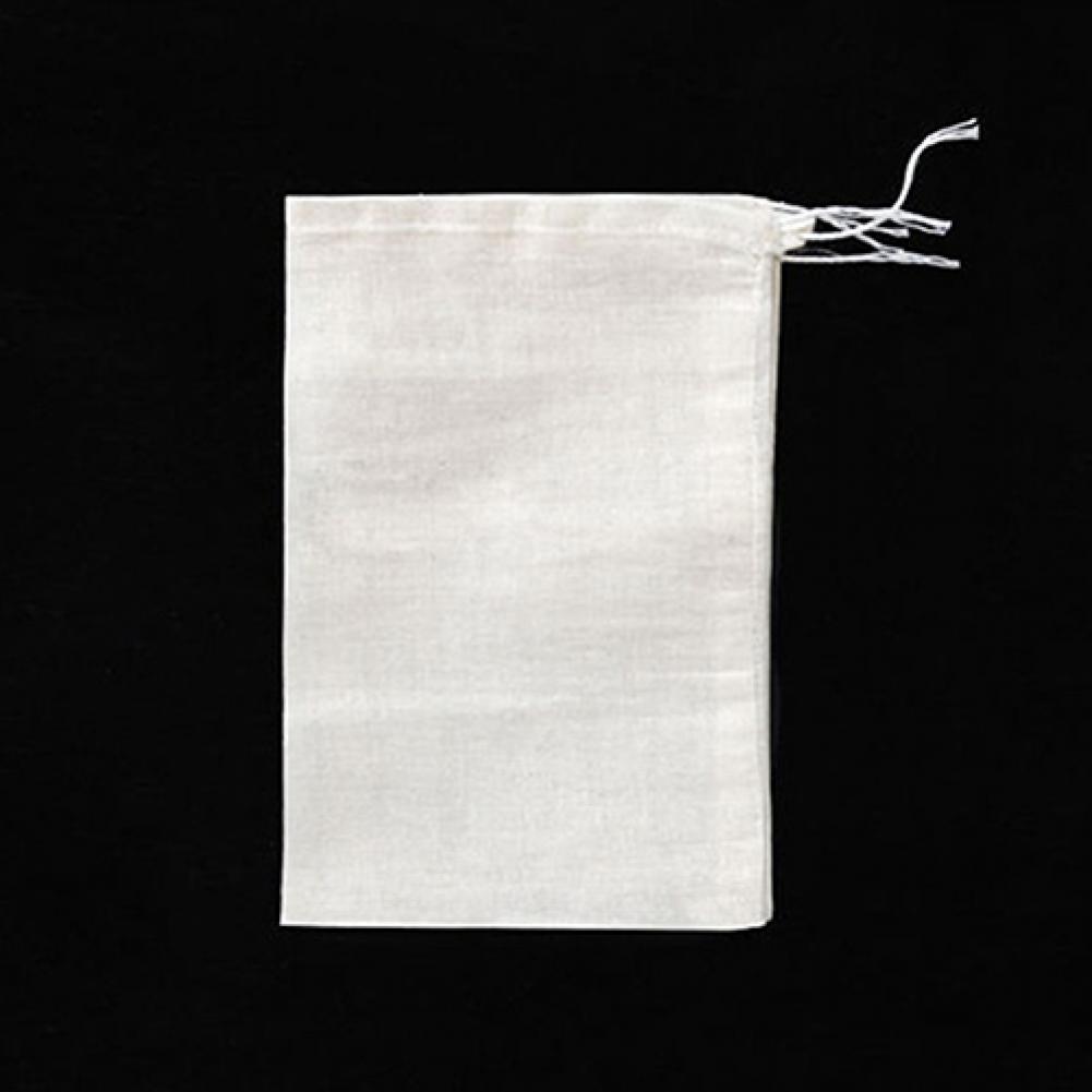 10Pcs Grote Theezakjes 8X10Cm Katoen Mousseline Trekkoord Herbruikbare Tassen Voor Zeep Kruiden Thee Lege Filter Zakken voor Koken Keuken Gereedschap