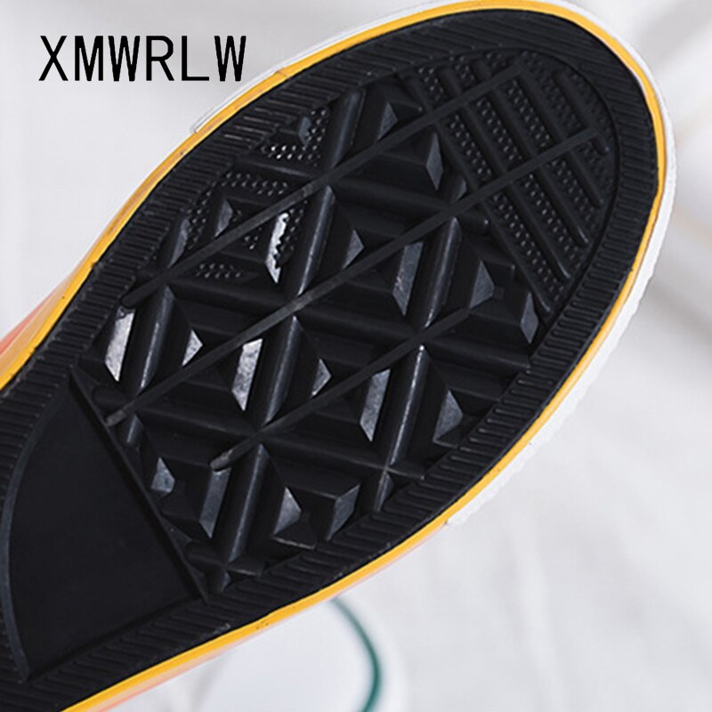 Xmwrlw regnbue hvide sko kvinder lærred sneakers med farve blonde sko forår kvindelige flade sneakers kvinder sko