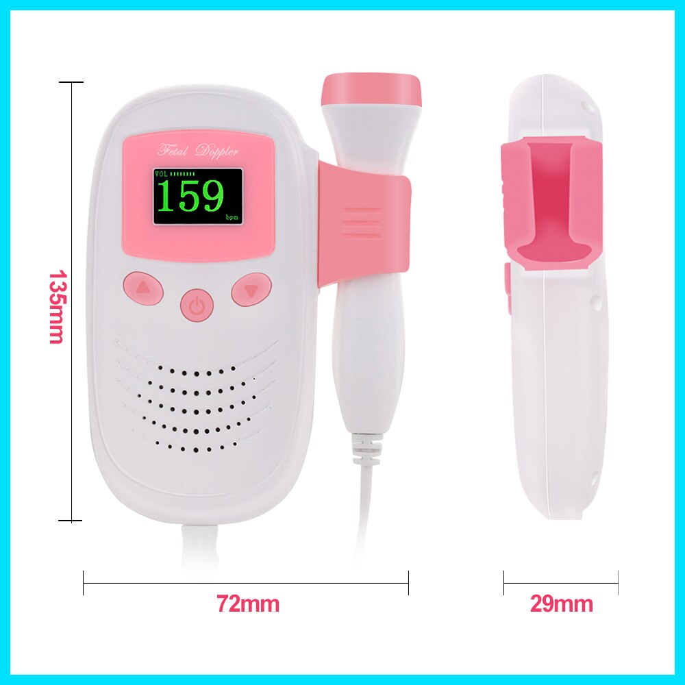 Rz Doppler Foetale Hartslagmeter Pocket Fetal Doppler Echografie RZ-100S9 Ultrasonido Doppler Foetale Hartslag