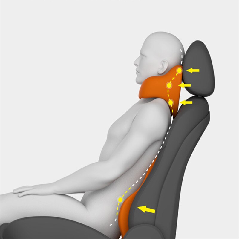 Reposacabezas de espuma viscoelástica para asiento de coche, almohada para el cuello en forma de U, desmontable, cómodo cojín para dormir, soporte para la cabeza