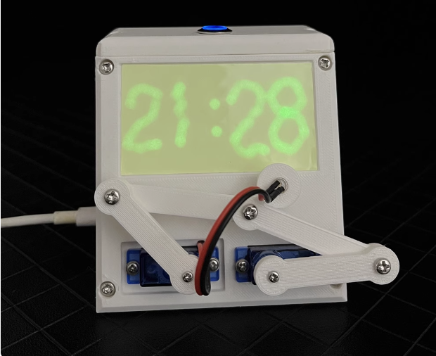 Automatic Writing Time Robot Programming Clock: WHITE