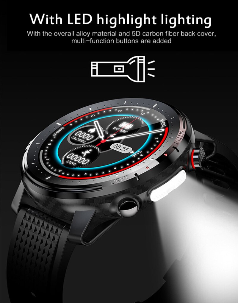 Smartwatch L15 - Bluetooth 5.0 - IP68 Waterproof - 1.3" TFT - Heart Rate & Blood Pressure Monitor - For iOS Android