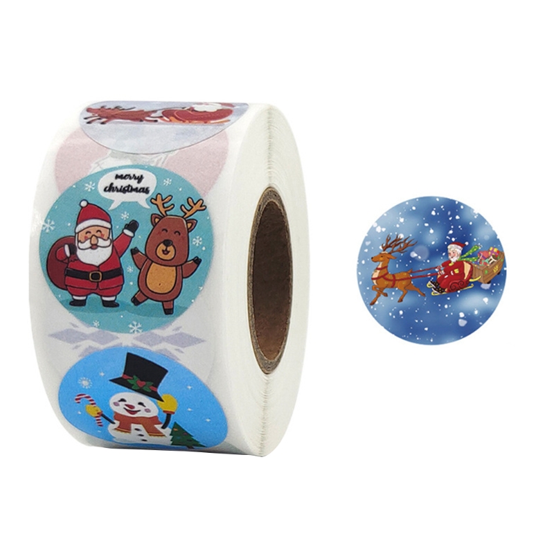 500Pcs/Roll Vrolijk Kerstfeest Stickers Labels 128 Patronen Xmas Decoratieve Envelop Seals Stickers Voor Kaarten Geschenkdoos