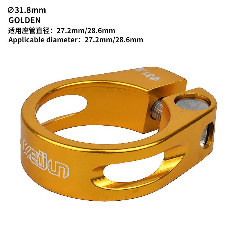 Racefiets Zadelpen Lock Road Zadelpen Clip 31.8 34.9Mm Schroef Zitbuis Clip Mountainbike Zitbuis Clip Fiets seat Onderdelen: Gold-31.8mm