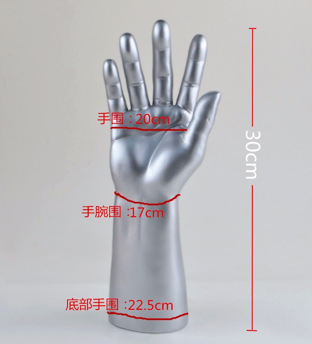 Liglamorous 1pc heren mannequin hand pols ring horloge display heren basis horloges ringen handschoenen armband model zilveren hand 14 inch