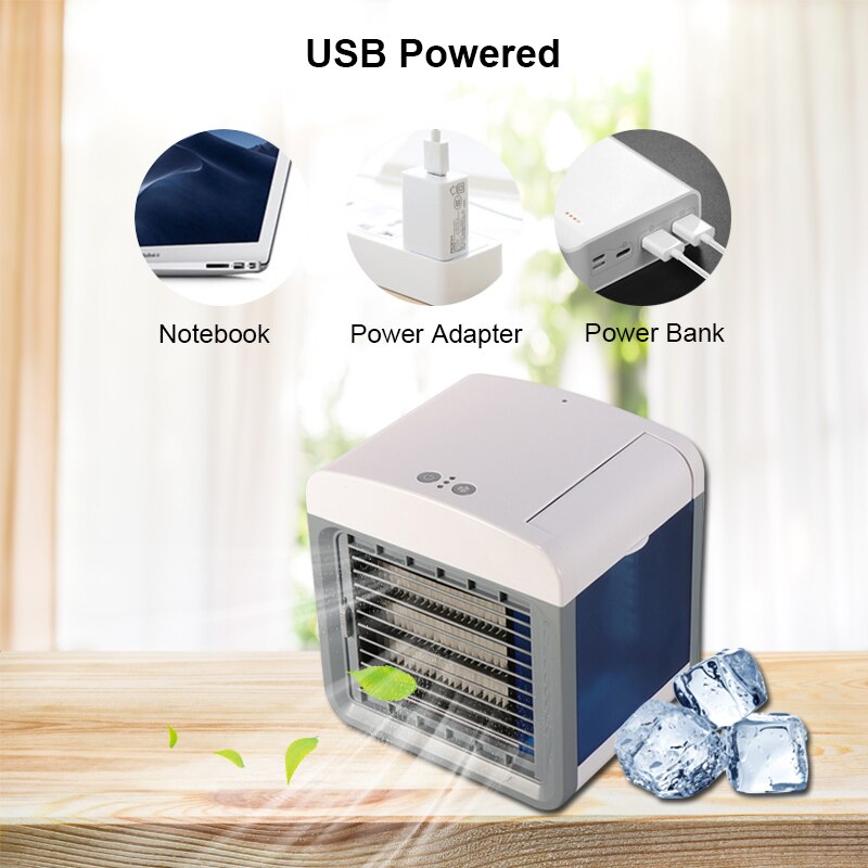 Mini bærbar klimaanlæg luftkøleventilator desktop klimaanlæg luftfugter purifier til kontor hjem værelse luftkøleventilator