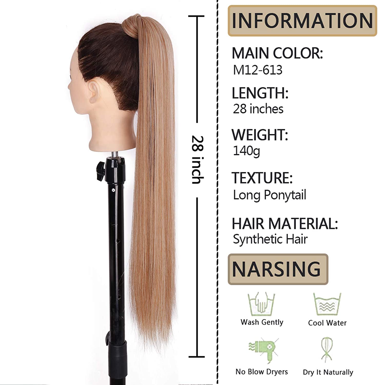LISIHAIR Lange Lockiges/Gerade Clip in Haar Schwanz Natur Falsche Pferdeschwanz Haarteil Mit Haarnadeln Synthetische Pferdeschwanz Haar Verlängerung