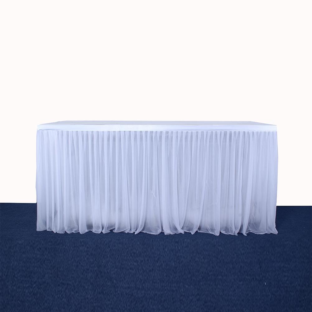 Tpfocus high-end stretch garn mesh fluffy tutu bordnederdel til fest bryllup fødselsdagsfest hjemmedekoration: 6ft / Hvid
