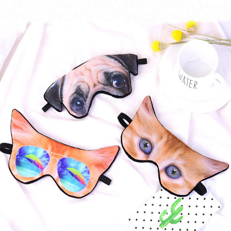 Máscara para os olhos 3d com estampa de animais, máscara para dormir, relaxante, viagem, sono, ferramentas para dormir