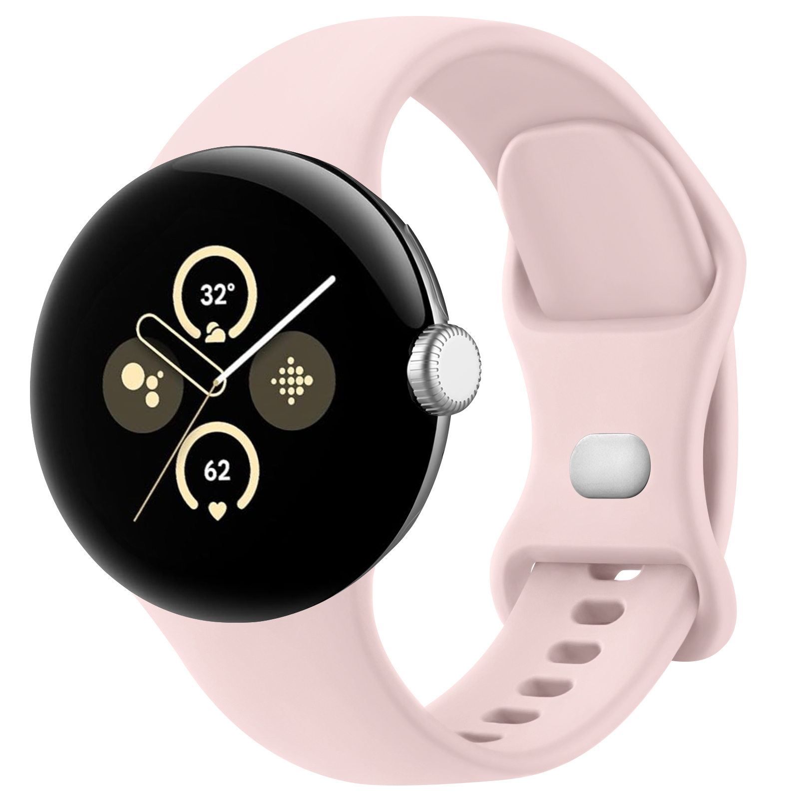 Silikonerem uden mellemrum til google pixel watch 2/1 armbånd correa smartwatch-tilbehør bælte til pixel watch 3 41mm sportrem: S / Rød sort / 14mm