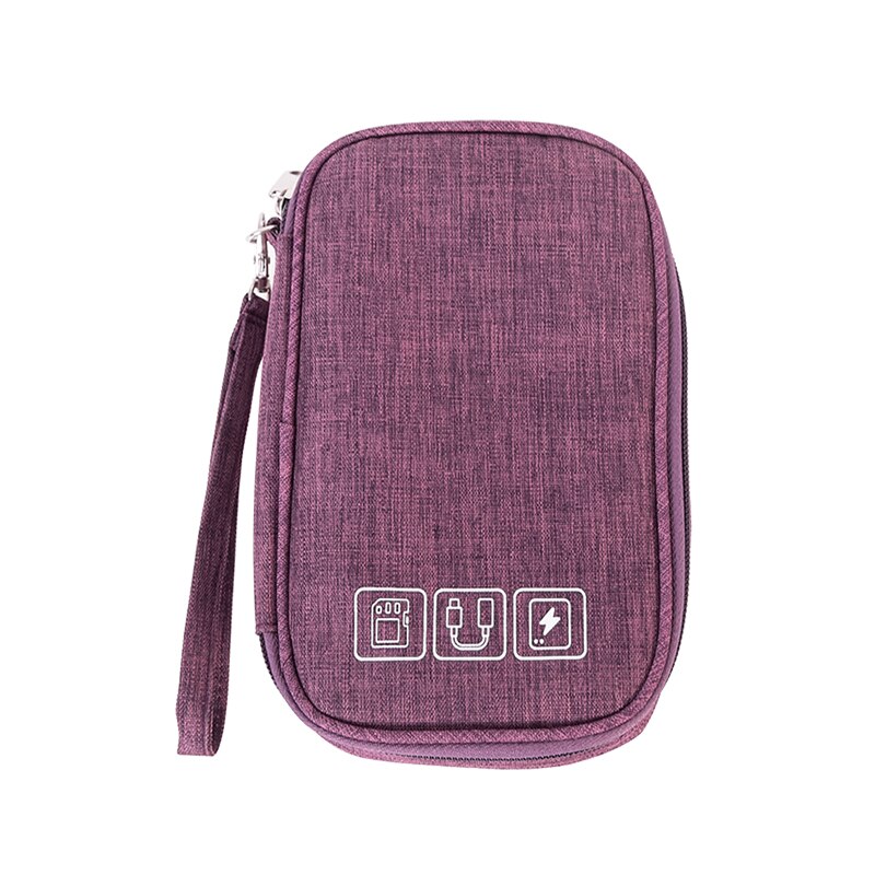 Draagbare Powerbank Tas Usb Charger Gadgets Kabels Draden Organizer Pouch Travel Xiaomi Accessoires Protection Storage Case: Purple