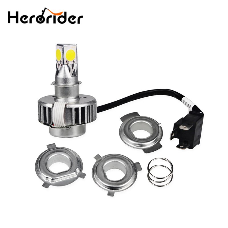 Bombilla Led H6 H4 para faro de motocicleta, luz de 12V, Ba20d, 12/18W
