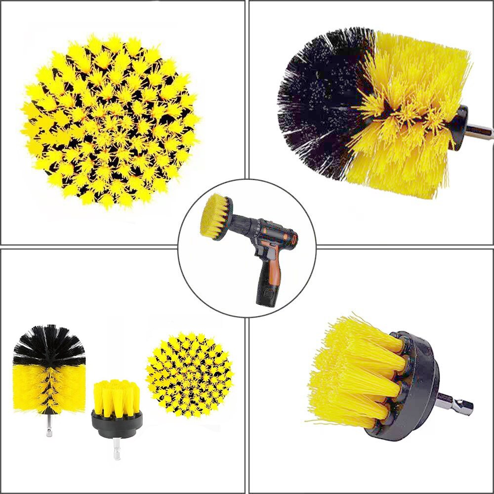 3pcs Power Scrubber Brush Set For Bathroom Drill Scrubber Brush For Cleaning Cordless Drill Attachment Kit Power Scrub Brush