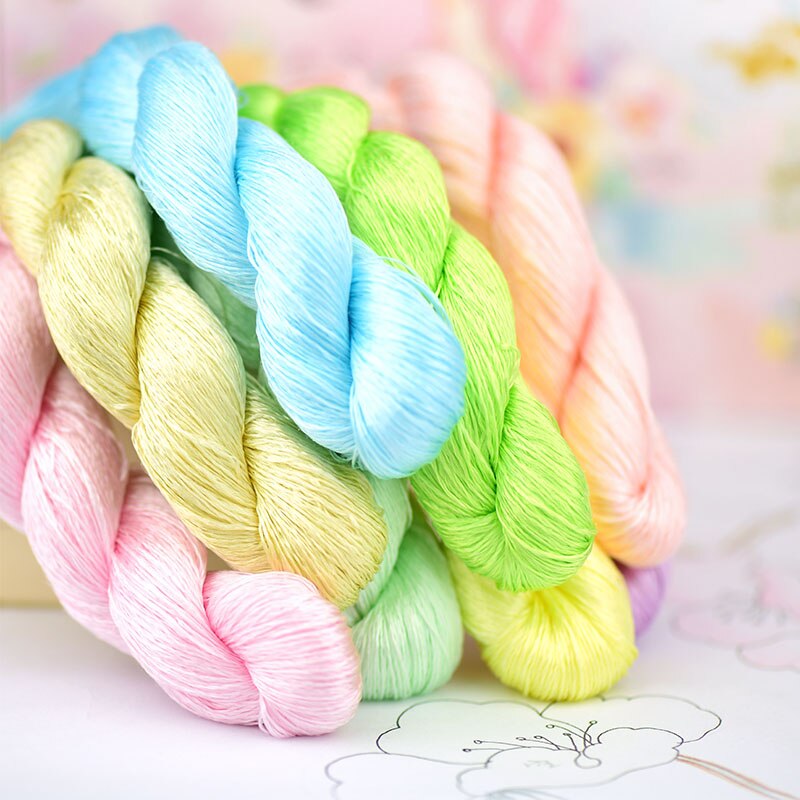 silk embroidery thread / 100% silk thread /hand embroidery embroider cross stitch/Makaron colors/8 pure colors