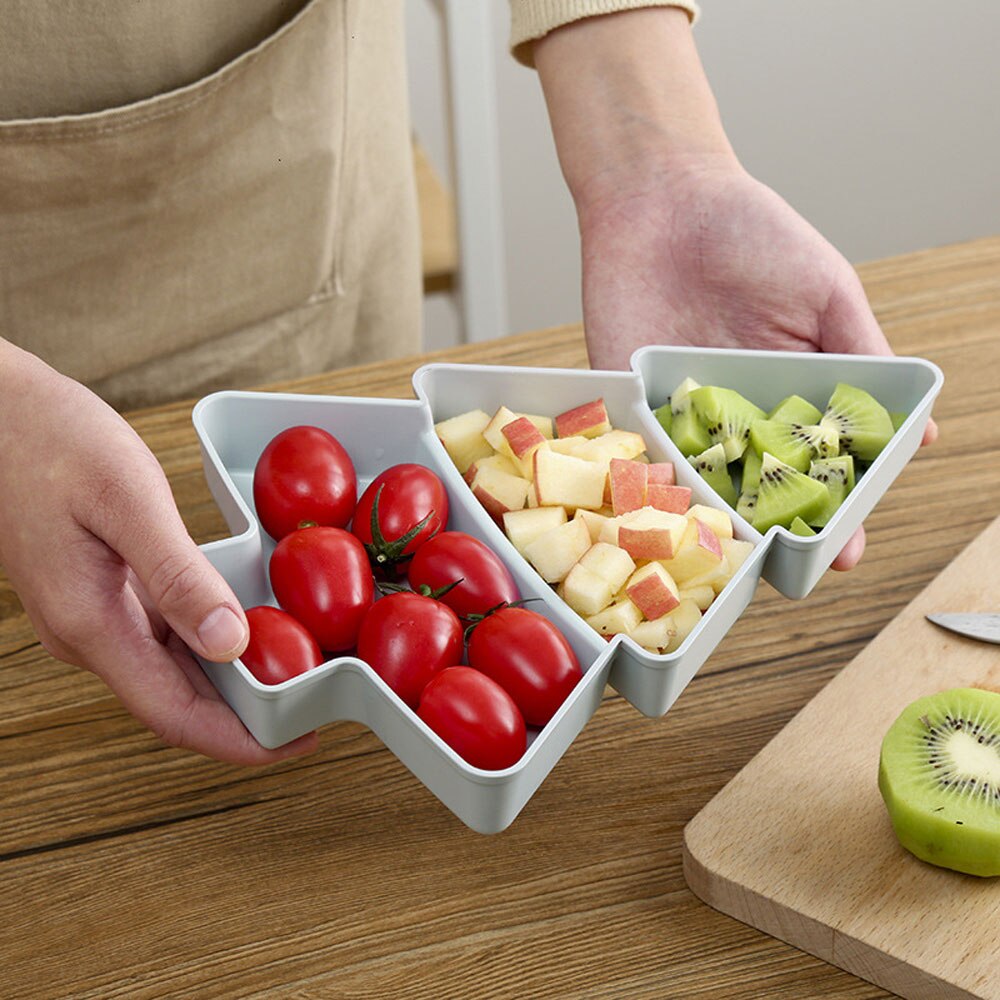 Assiettes en plastique noël bonbons noix graines Fruits | Forme créative de l'arbre de noël Snacks noix graines Fruits secs, plats bol plateau à déjeuner Gadgets de cuisine domestique