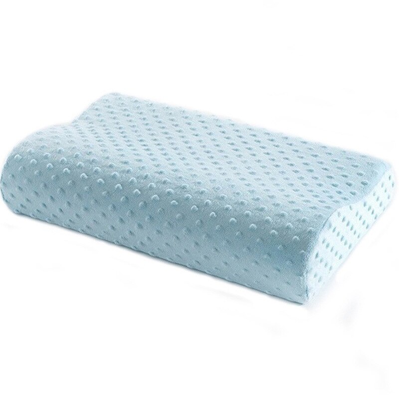 Almohada Ortopédica de Bambú para Dormir, Cojín Transversal de Espuma Viscoelástica, Cervical: Azul