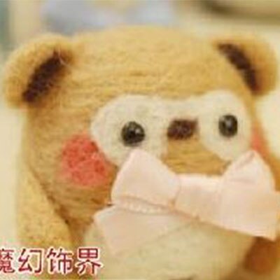 Jiwuo okrągłe lalki DIY wełna filcowanie igłą pakiet materiałów wełna filc rękodzieło szturchać zestaw zestaw robić rękodzieła filcowanie igłą kreatywny prezent: Raccoon