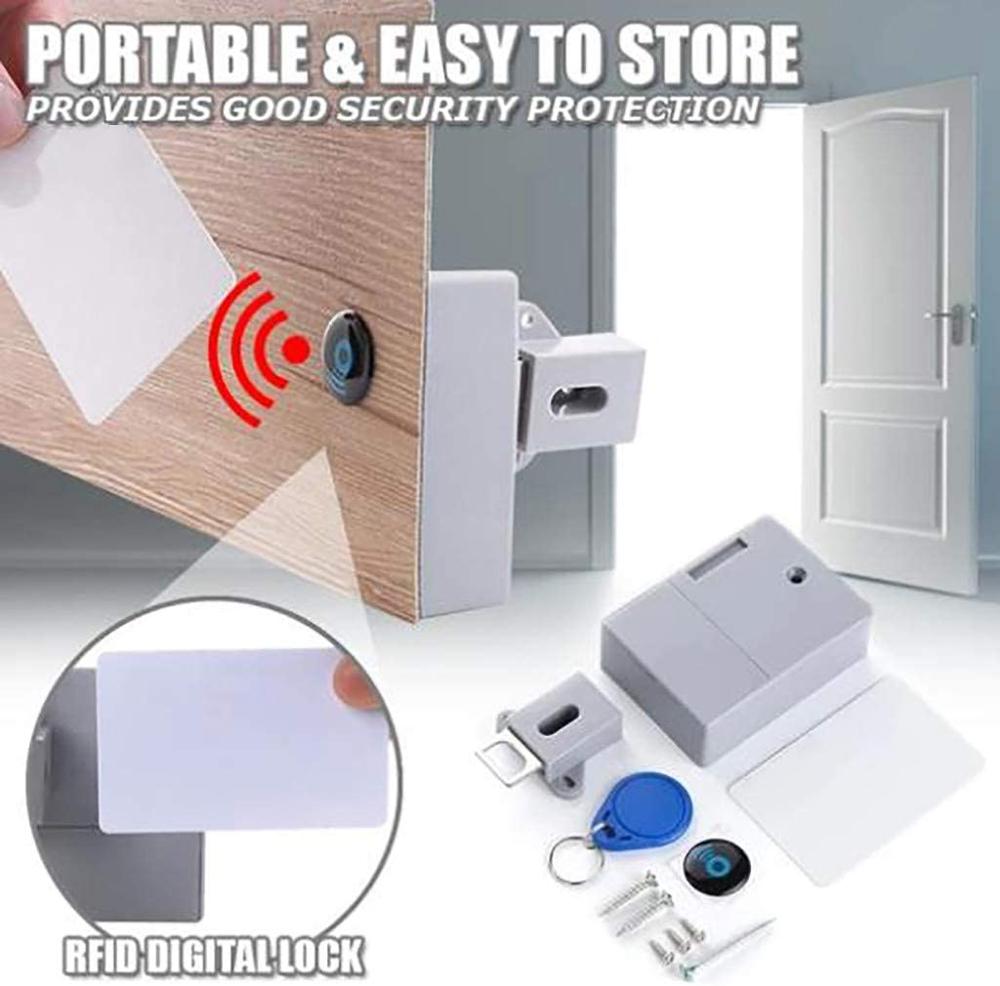 Serrure de porte à capteur Intelligent RFID Invisible, verrouillage de porte de tiroir d&#39;armoire de garde-robe à chaussures